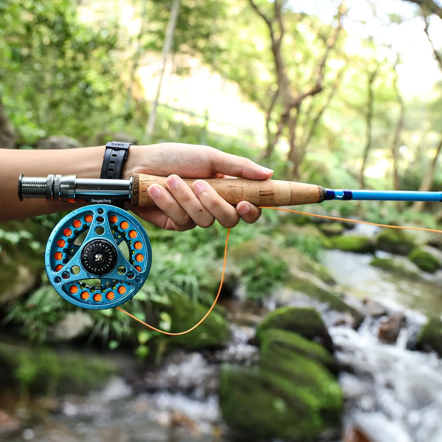Sougayilang Fly Fishing Combo, 4 Piece Fly Rod and CNC Machined Aluminum Alloy Reel Complete Starter Package with Rod Bag