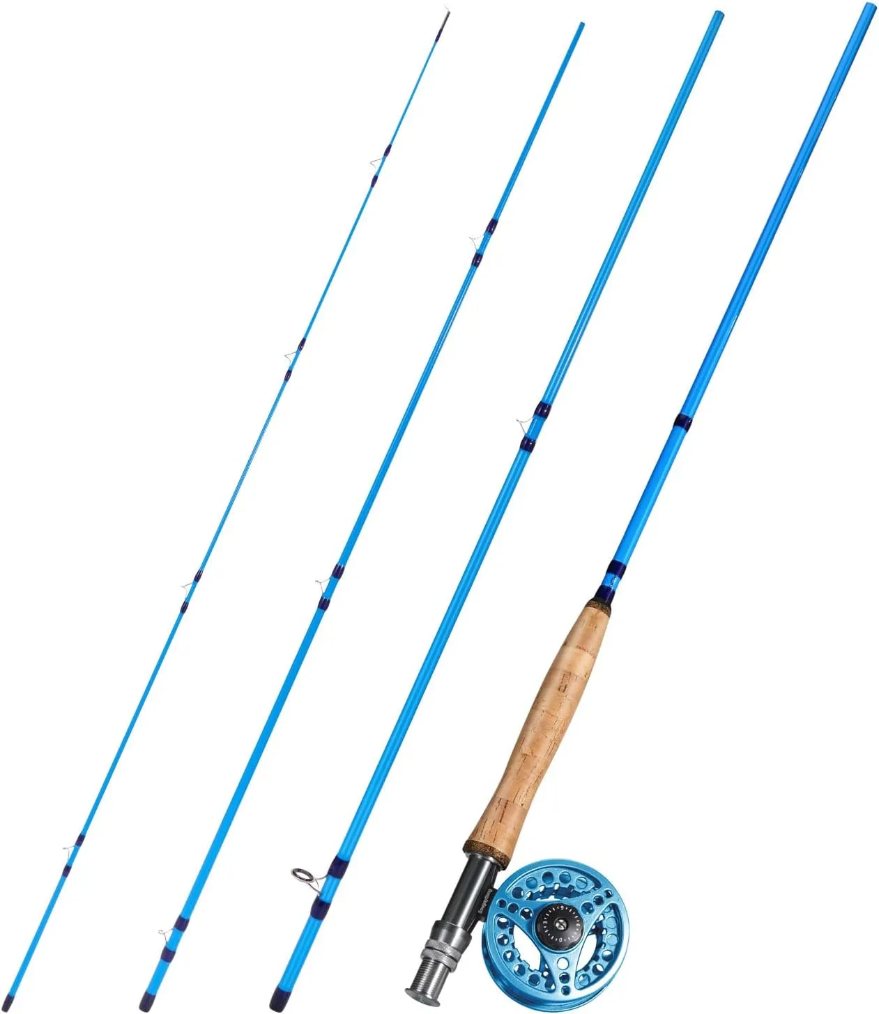 Sougayilang Fly Fishing Combo, 4 Piece Fly Rod and CNC Machined Aluminum Alloy Reel Complete Starter Package with Rod Bag