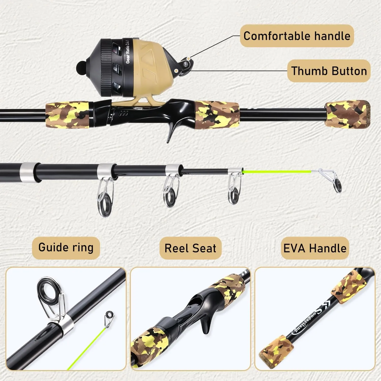 Sougayilang Kids Fishing Rod and Reel Combo,Light Weight Fishing Pole with Spincast Fishing Reel Tackle Bag Lures for Youth,Girls and Boys Good Starter Fishing Kit