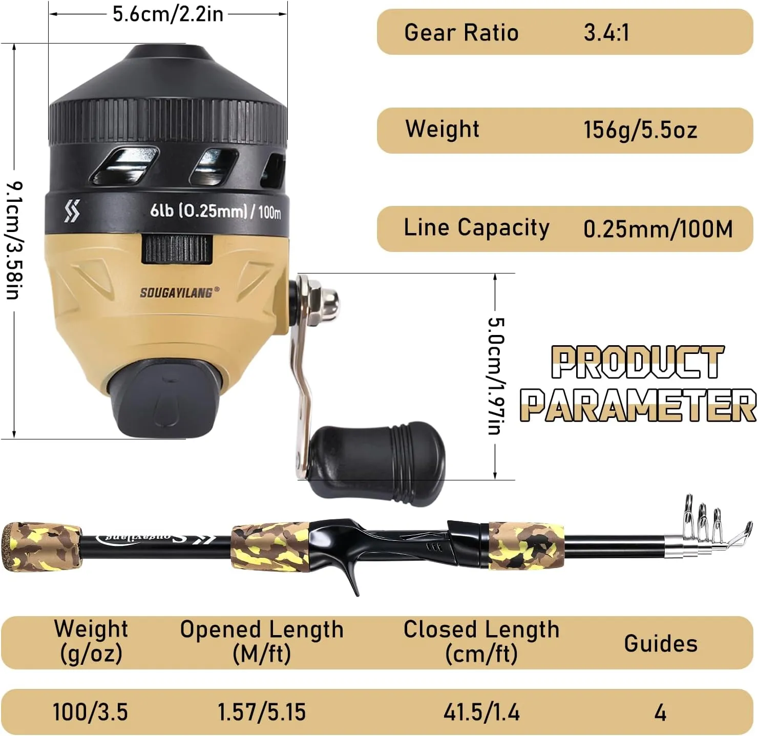 Sougayilang Kids Fishing Rod and Reel Combo,Light Weight Fishing Pole with Spincast Fishing Reel Tackle Bag Lures for Youth,Girls and Boys Good Starter Fishing Kit
