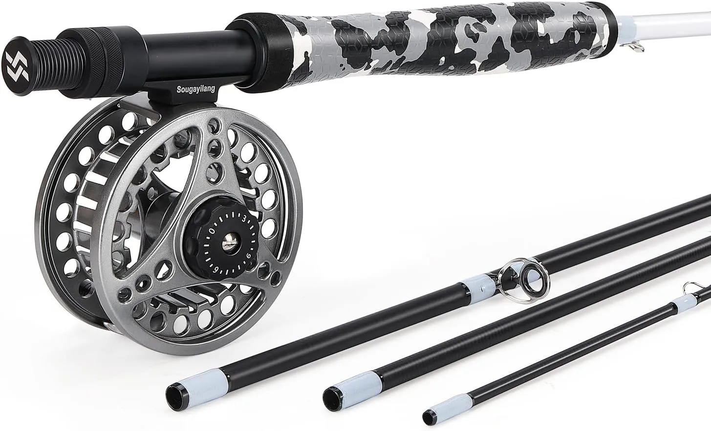 Sougayilang Standard Fly Fishing Combo Starter Kit, 5/6 Weight 9' Fly Rod with SuperPolymer Handle, Accessories, Carrying Case, Fly Box Case & Fishing Flies