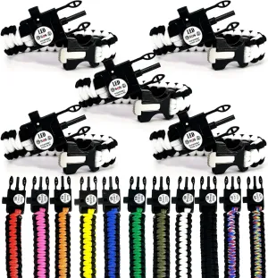 Spark and Shine Paracord Bracelet - Red Line - Bright LED SOS Light and Ferro Rod with Scraping Tool - Emergency Survival Whistle - 550 Paracord - Perfect Tool for The Outdoors (5)