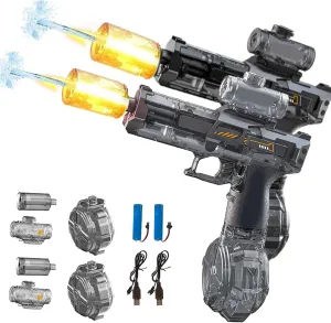 Splasher X Water Gun, Splasher X Water Blaster Gun, Blazerat Auto Water, Electric Water Blaster with Led Lights, Realistic Automatic Super Squirt Gun with Long Range Watergun (2pcs-C)