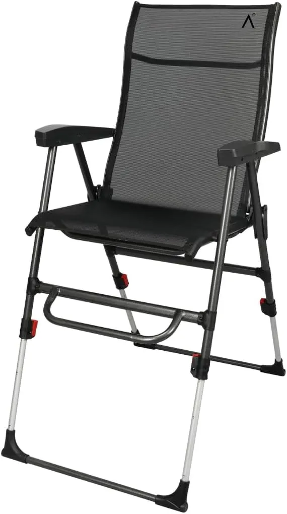 Sports Chair - Height Adjustable Camping Chair with 3 Levels, Lightweight Aluminum, Mesh Back - Rise Above The Crowd with Ultimate Comfort & Versatility