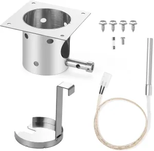 Stainless Steel Fire Burn Pot and Hot Rod Ignitor Kit for Traeger and Pit Boss,Camp Chef Pellet Grills, Heavy Duty Fire Pot Burner Pot Pellet Grill Replacement Parts with Ash Remover, Screws and Fuse