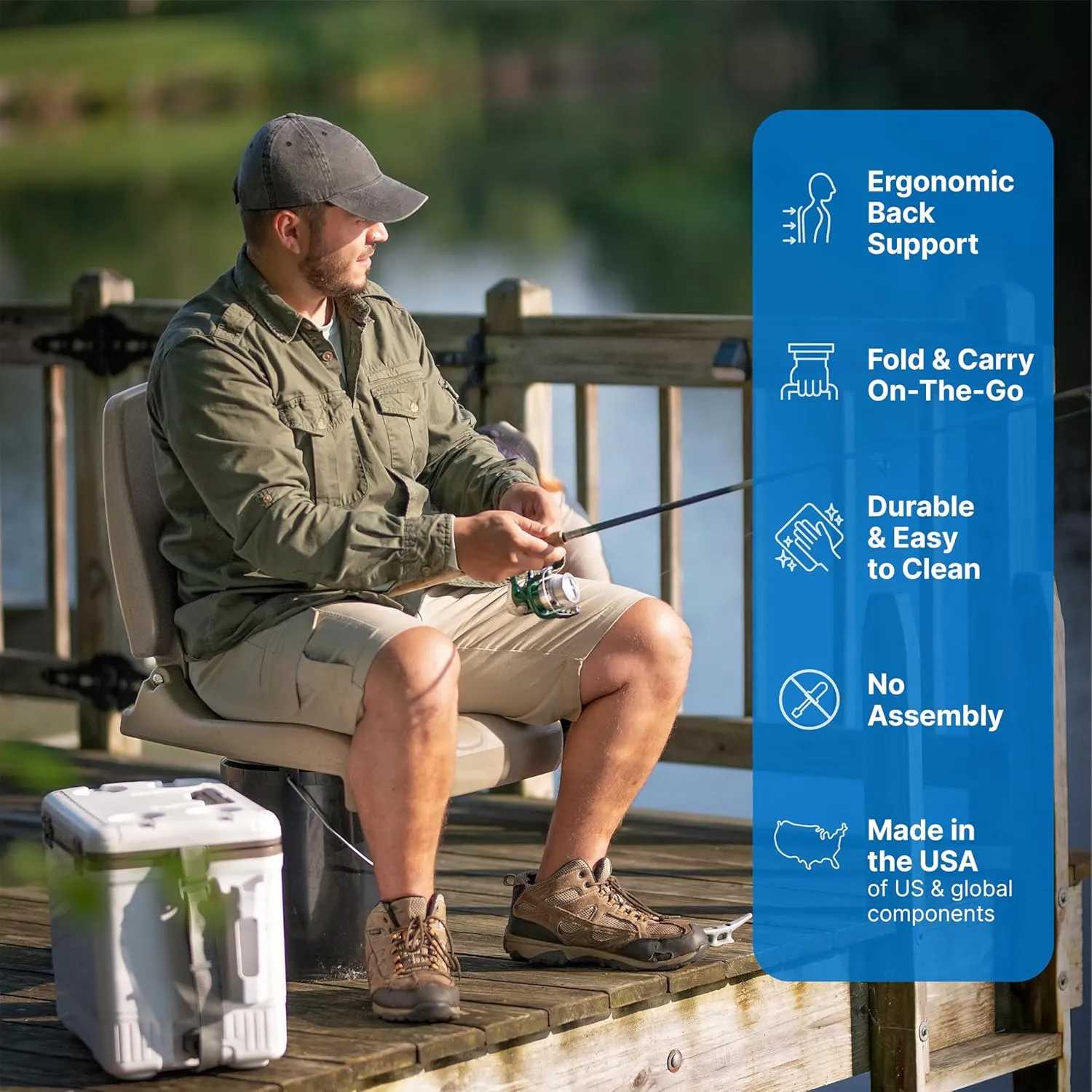 Step2 Foldable Adult Flip Seat, Portable Outdoor Chair for Poolside, Tailgating, Camping, Picnic Chair, Provides Back Support When Sitting on Ground, Brown