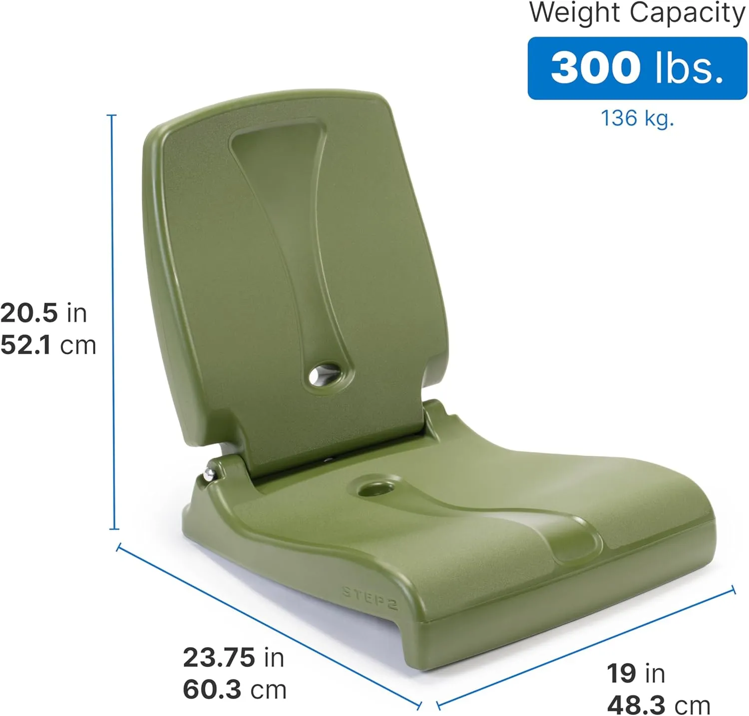 Step2 Foldable Adult Flip Seat, Portable Outdoor Chair for Poolside, Tailgating, Camping, Picnic Chair, Provides Back Support When Sitting on Ground, Brown