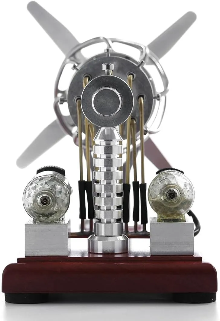 Stirling Engine Generator Model, 16 Cylinders Swash Plate Hot-air Stirling Engine Model, Educational Toy for Adults and Teens - Silver, Type 2, 597817B069FUQIS9