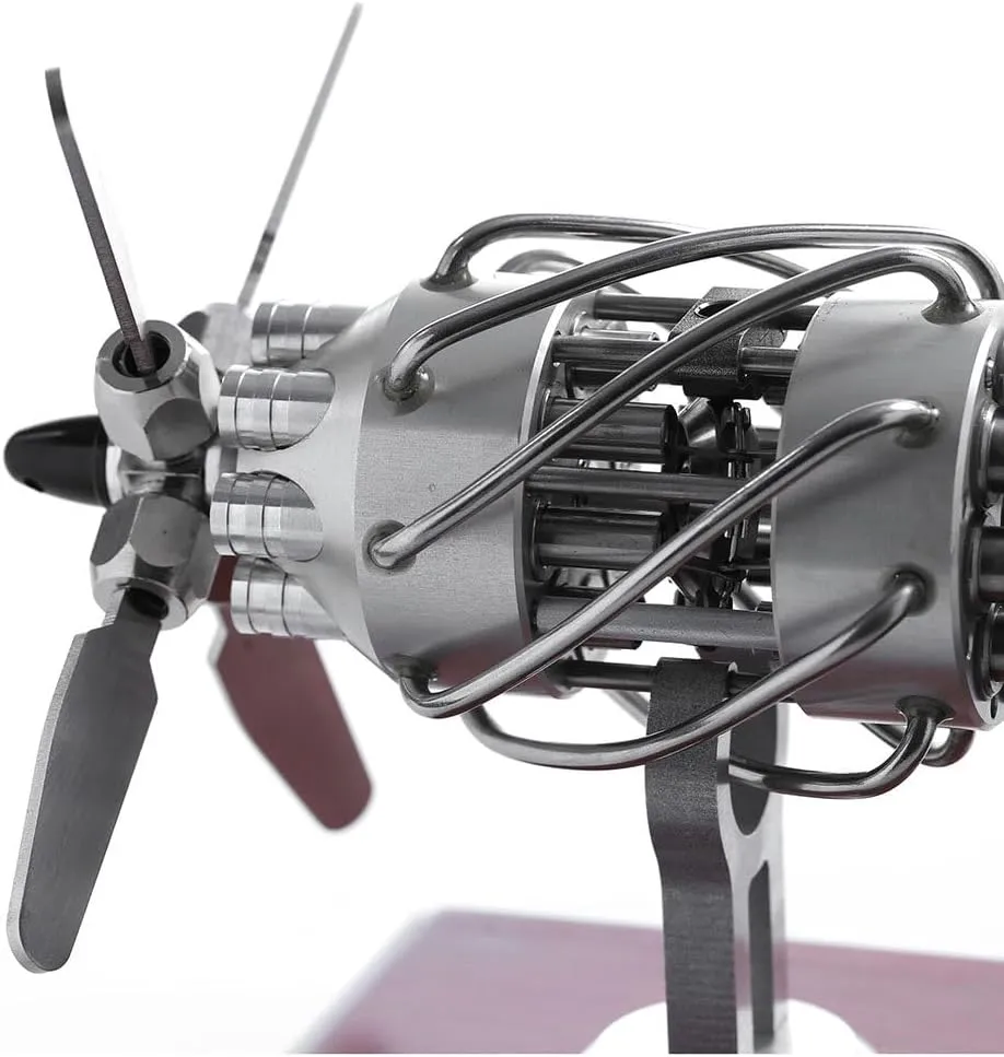 Stirling Engine Generator Model, 16 Cylinders Swash Plate Hot-air Stirling Engine Model, Educational Toy for Adults and Teens - Silver, Type 2, 597817B069FUQIS9