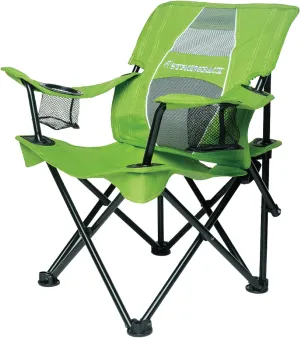 STRONGBACK Prodigy - Kids Folding Heavy Duty Camping Chair with Lumbar Supportive Ergonomics and Portable Carry Bag, Lime Green