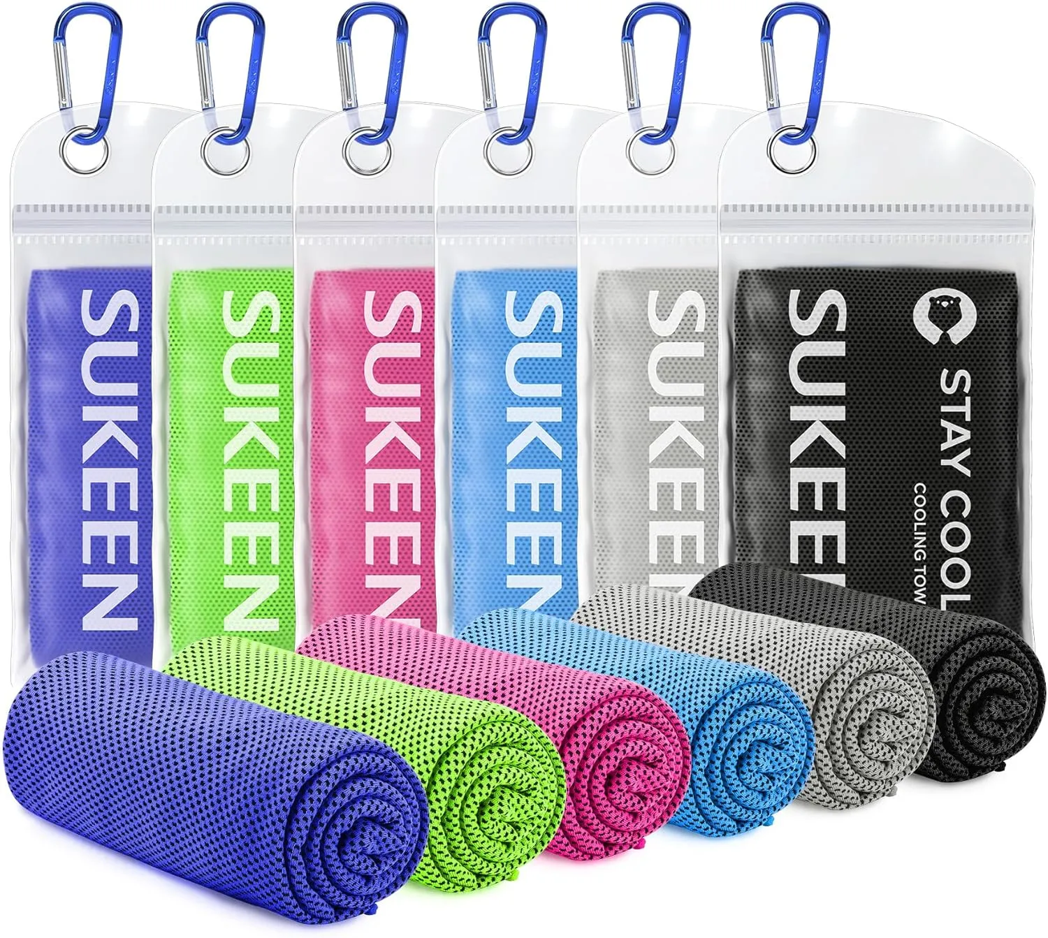 Sukoon Cooling Towel - Bulk Chilly Ice Towel (40"x12"), Soft Microfiber for Yoga, Sport, Running, Gym, Camping & More Activities