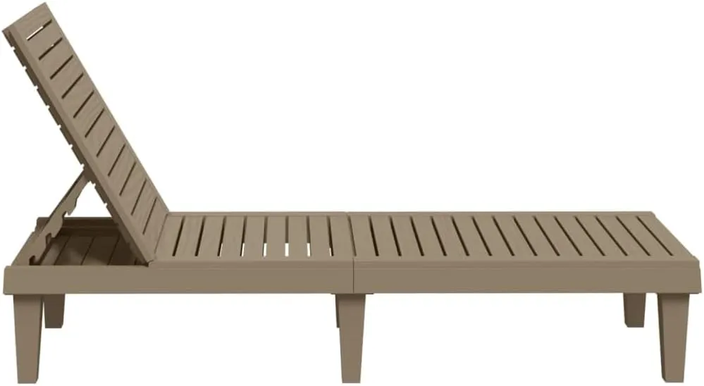 Sun Lounger Light Brown 61"x22.8"x32.7" Polypropylenetanning Chair Camping Chairs Recliner Patio Suitable for Garden Courtyard