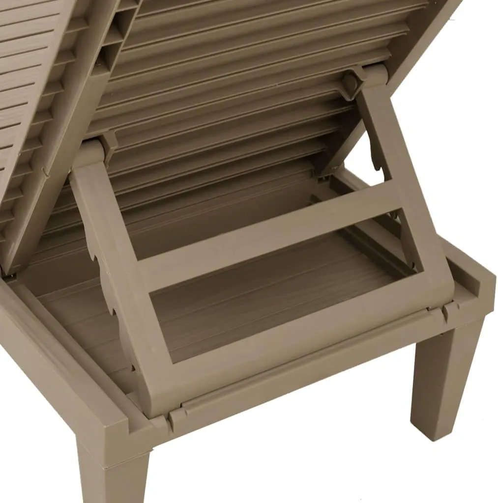 Sun Lounger Light Brown 61"x22.8"x32.7" Polypropylenetanning Chair Camping Chairs Recliner Patio Suitable for Garden Courtyard