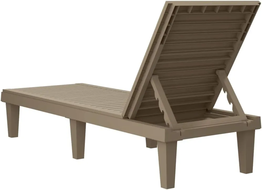 Sun Lounger Light Brown 61"x22.8"x32.7" Polypropylenetanning Chair Camping Chairs Recliner Patio Suitable for Garden Courtyard