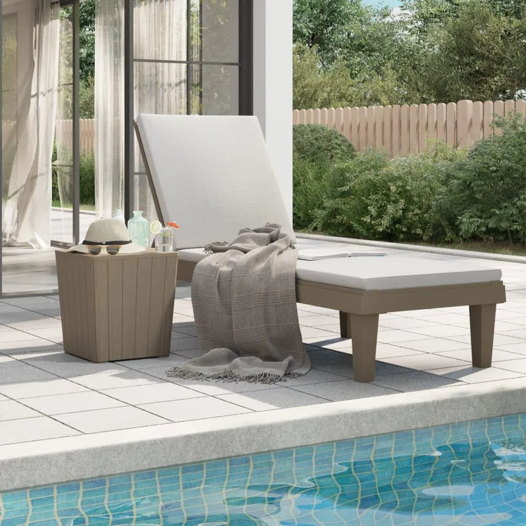 Sun Lounger Light Brown 61"x22.8"x32.7" Polypropylenetanning Chair Camping Chairs Recliner Patio Suitable for Garden Courtyard