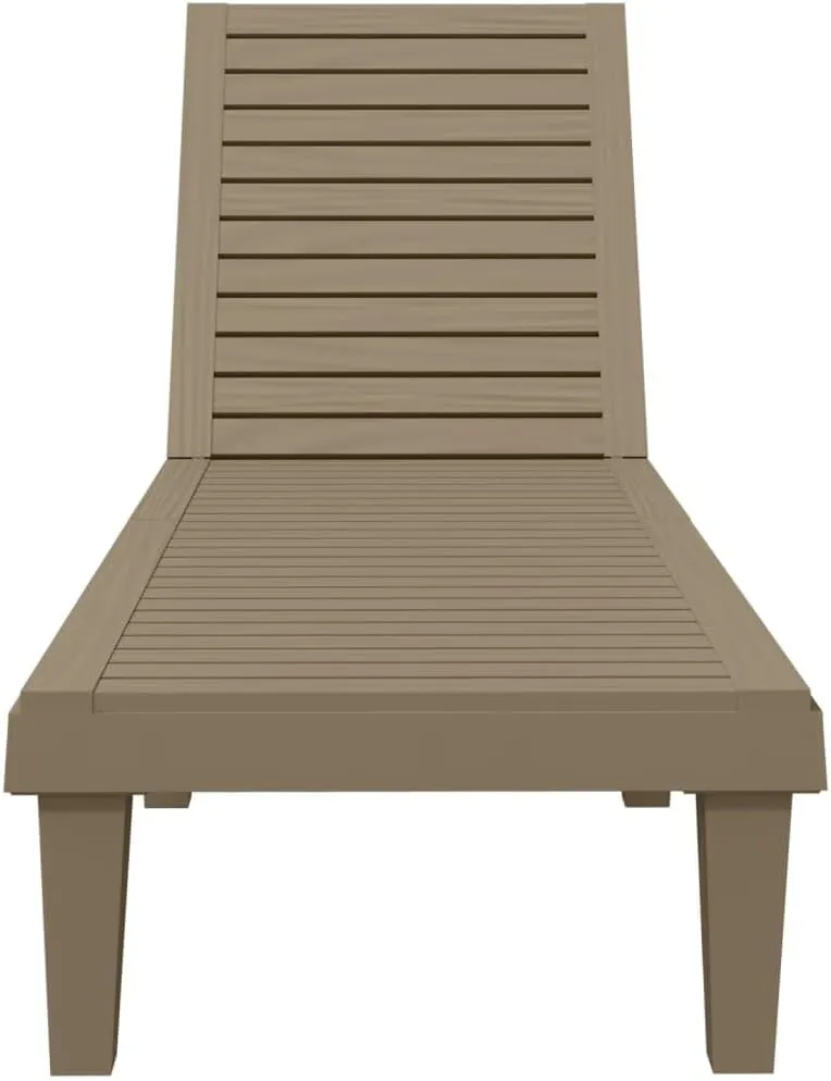 Sun Lounger Light Brown 61"x22.8"x32.7" Polypropylenetanning Chair Camping Chairs Recliner Patio Suitable for Garden Courtyard