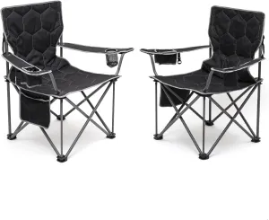 SUNNYFEEL XXL Oversized Camping Chair Heavy Duty 500 LBS for Big Tall People Above 6'4 Padded Portable Folding Sports Lawn Chairs with Armrest Cup Holder & Pocket for Outdoor/Travel/Picnic/Camp