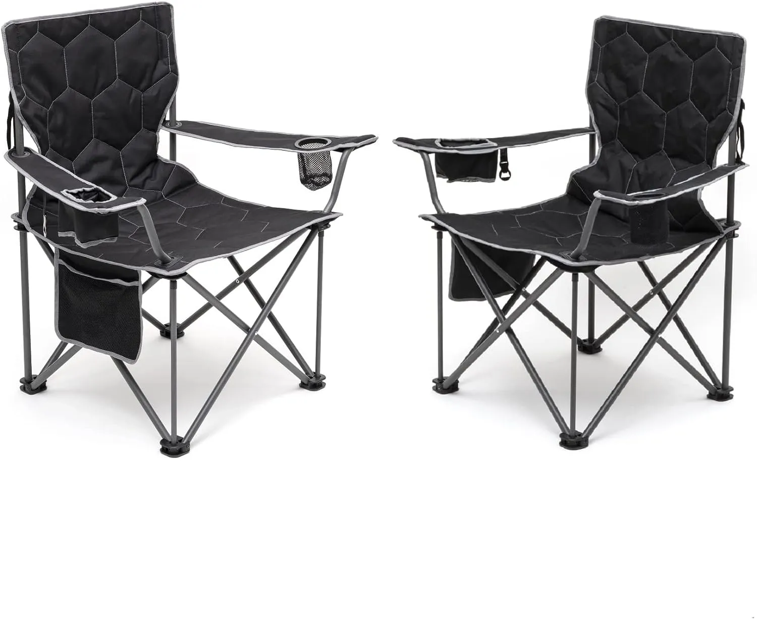 SUNNYFEEL XXL Oversized Camping Chair Heavy Duty 500 LBS for Big Tall People Above 6'4 Padded Portable Folding Sports Lawn Chairs with Armrest Cup Holder & Pocket for Outdoor/Travel/Picnic/Camp