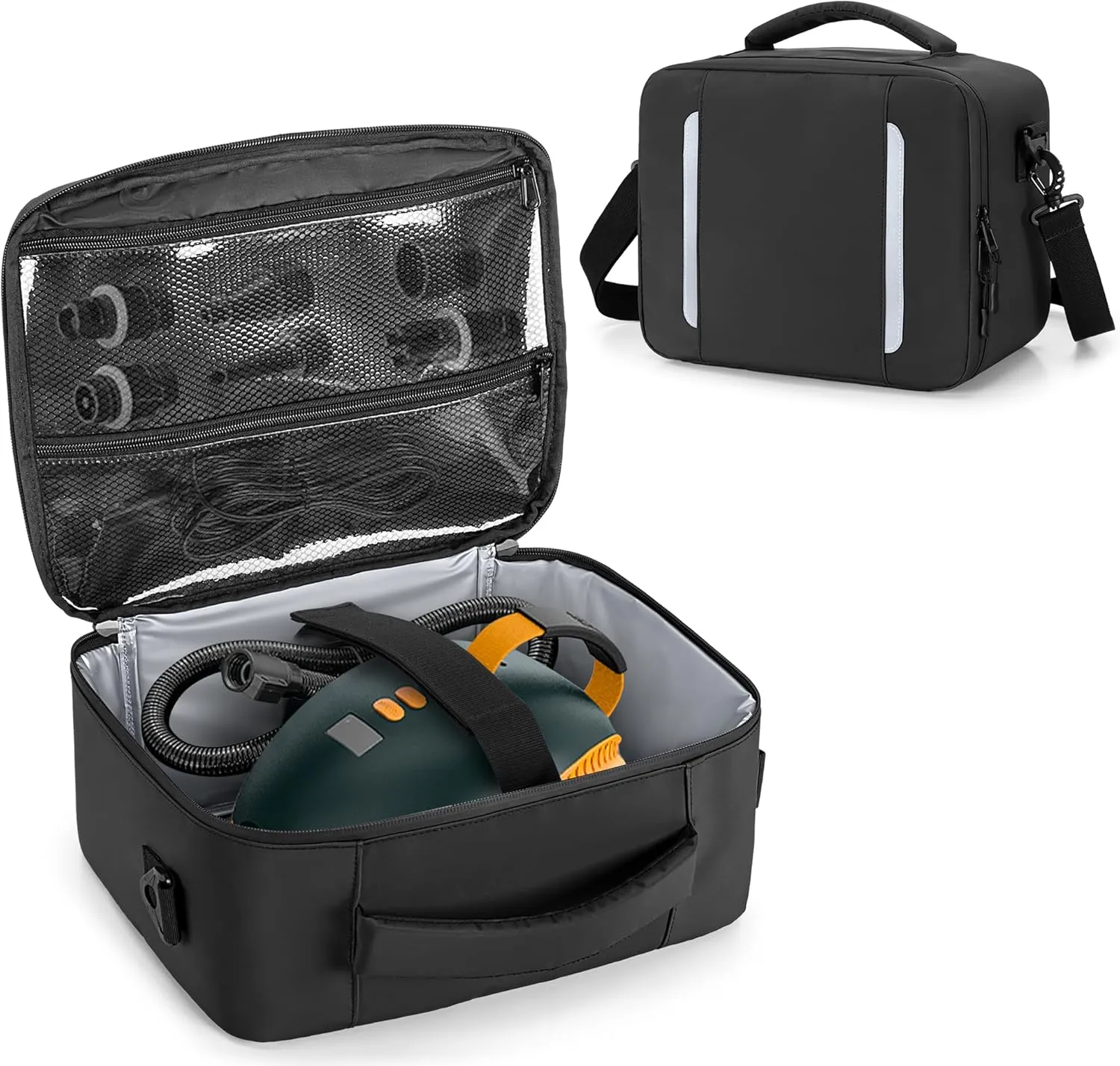 Sup Air Pump Bag Compatible with Most Sup Air Pump, Paddle Board Pump Bag with Detachable Shoulder Strap, Sup Electric Pump Storage Bag, Black, Bag Only