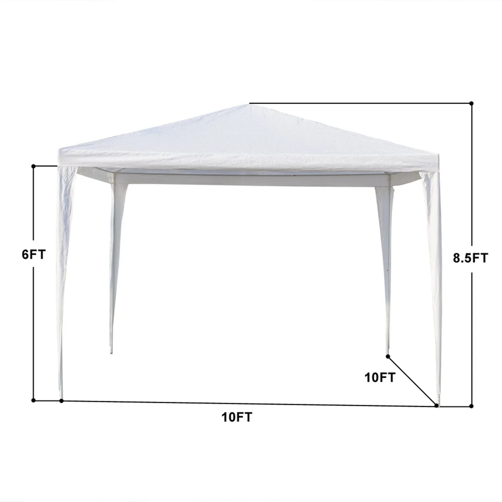 SUPERHOMUSE 3 x 3m Three Sides Waterproof Tent with Spiral Tubes White