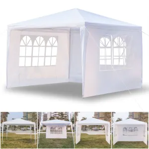 SUPERHOMUSE 3 x 3m Three Sides Waterproof Tent with Spiral Tubes White
