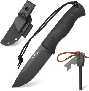 Survival Knife with Fire Starter and Kydex Sheath, 9.7" Full Tang Fixed Blade Hunting Knife with G10 Handle for Bushcraft,Outdoor, Hunting,Fishing,Camping