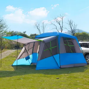 SUV Tent, 5-8 Person SUV Tents for Camping, Car Tent with Rainfly, Waterproof 210T Polyester Taffeta, Attachable to SUV Tailgate Fits for SUV, Jeep, Van, 13FT (L) × 10FT (W) × 7.2FT (H)