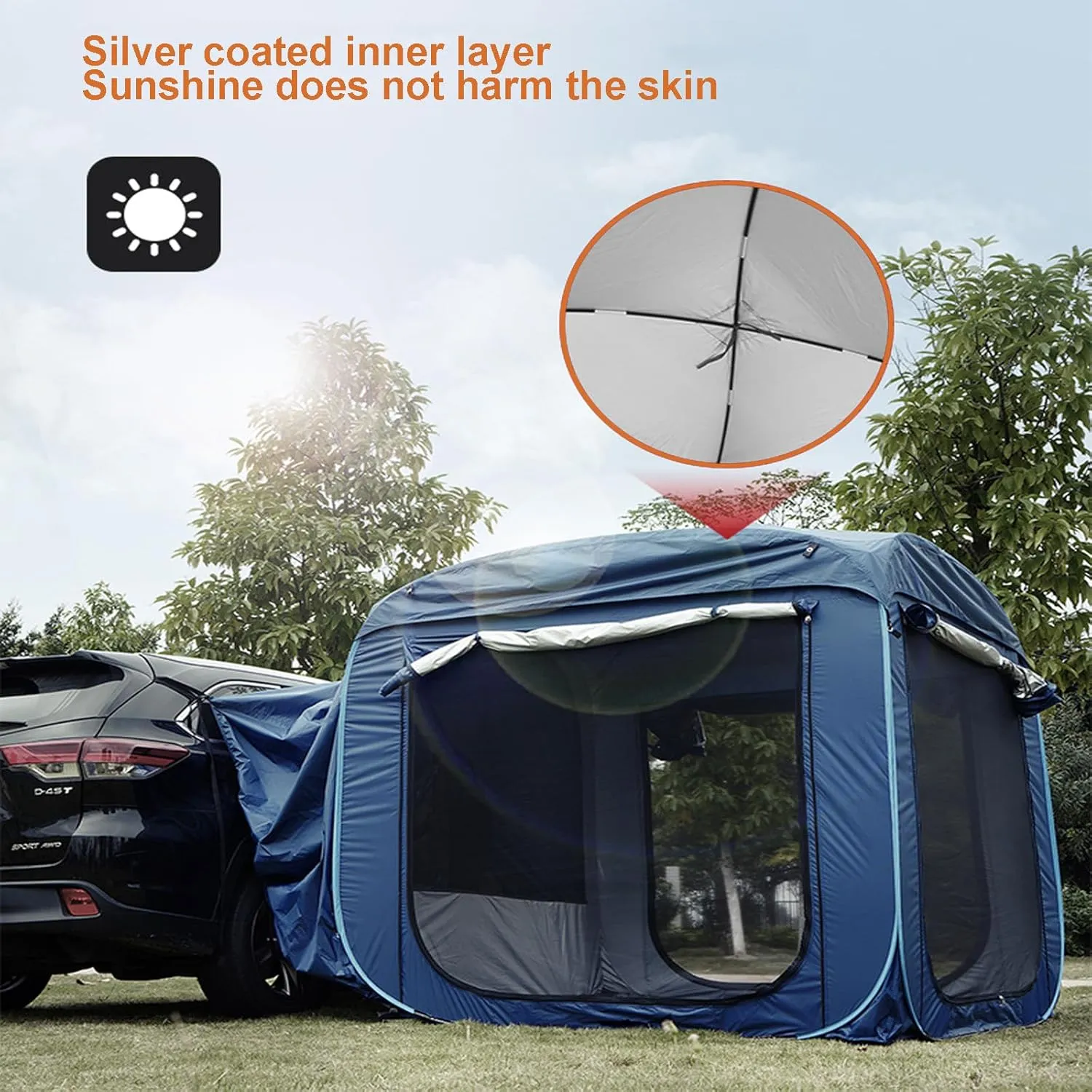 SUV Tents for Camping Camping Accessories Car Awning SUV Tailgate Tent pop-up Camping Tent 4-6 Person Universal Waterproof Outdoor Travel