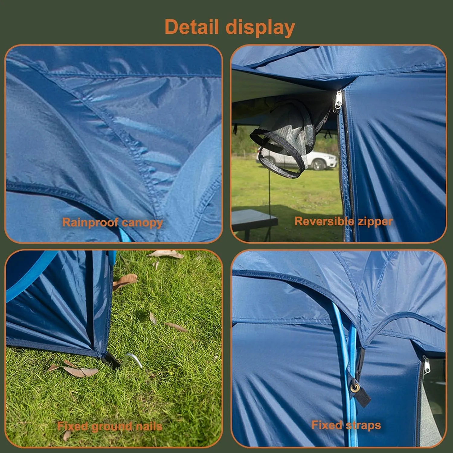 SUV Tents for Camping Camping Accessories Car Awning SUV Tailgate Tent pop-up Camping Tent 4-6 Person Universal Waterproof Outdoor Travel