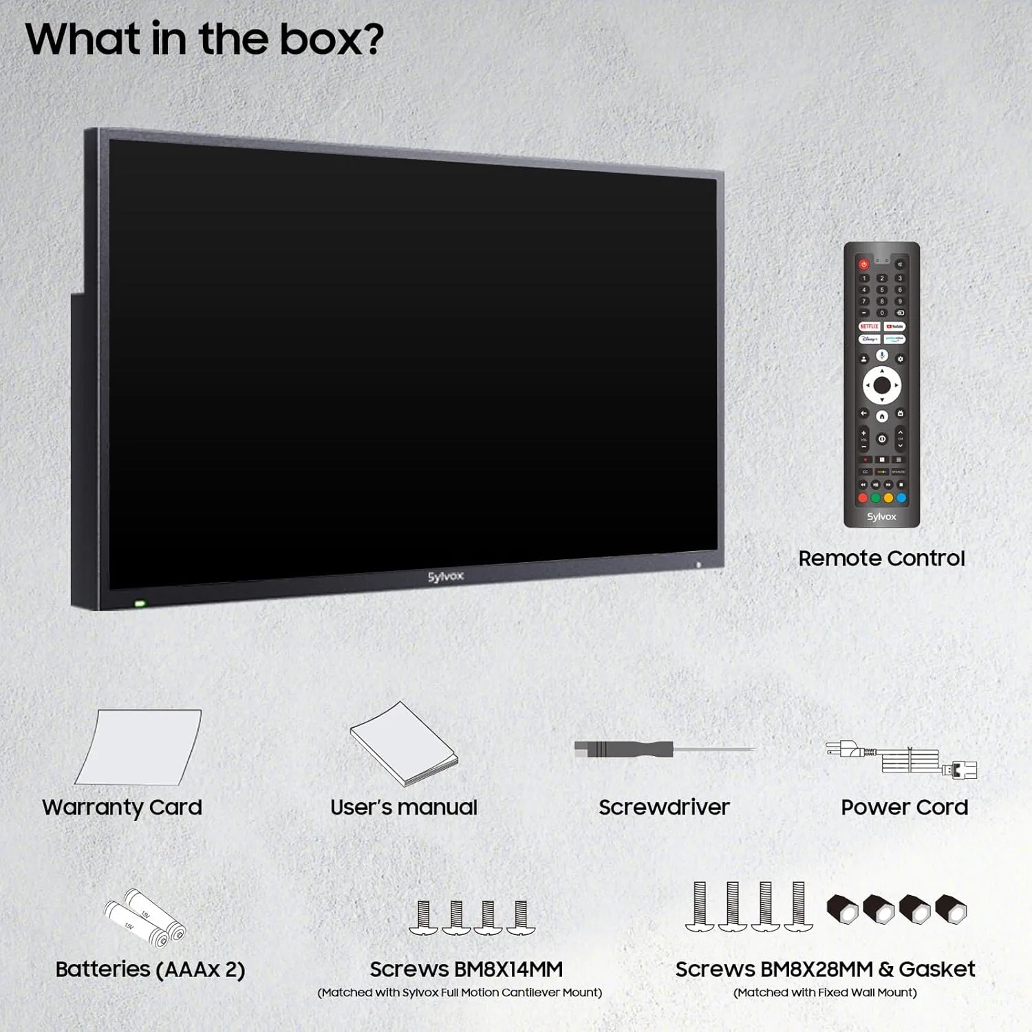 SYLVOX Outdoor TV, 55 inch Smart TV Waterproof Outdoor TVs, 4K Weatherproof Television for Outside, Support Google Assistant, Chromecast, 1000 nit Brightness Partial Sun (Deck Pro 2.0/2024)