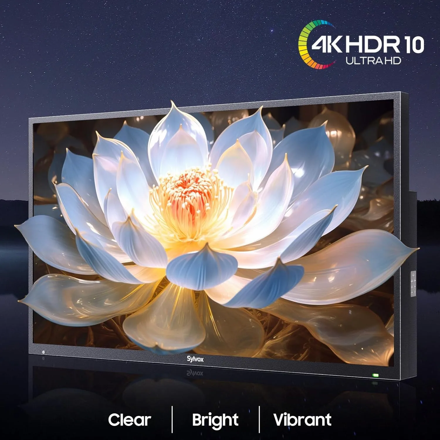 SYLVOX Outdoor TV, 55 inch Smart TV Waterproof Outdoor TVs, 4K Weatherproof Television for Outside, Support Google Assistant, Chromecast, 1000 nit Brightness Partial Sun (Deck Pro 2.0/2024)