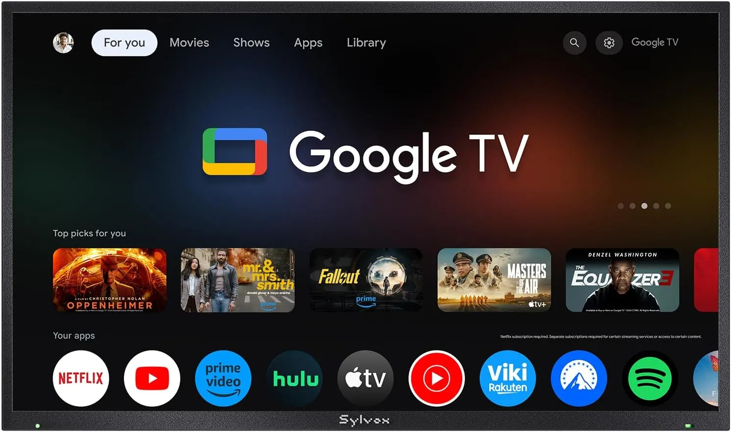 SYLVOX Outdoor TV, 65 inch Smart TV Waterproof Outdoor TVs, 4K Weatherproof Television for Outside,Support Google Assistant & Chromecast, 1000 nit Brightness Partial Sun (Deck Pro 2.0/2024)