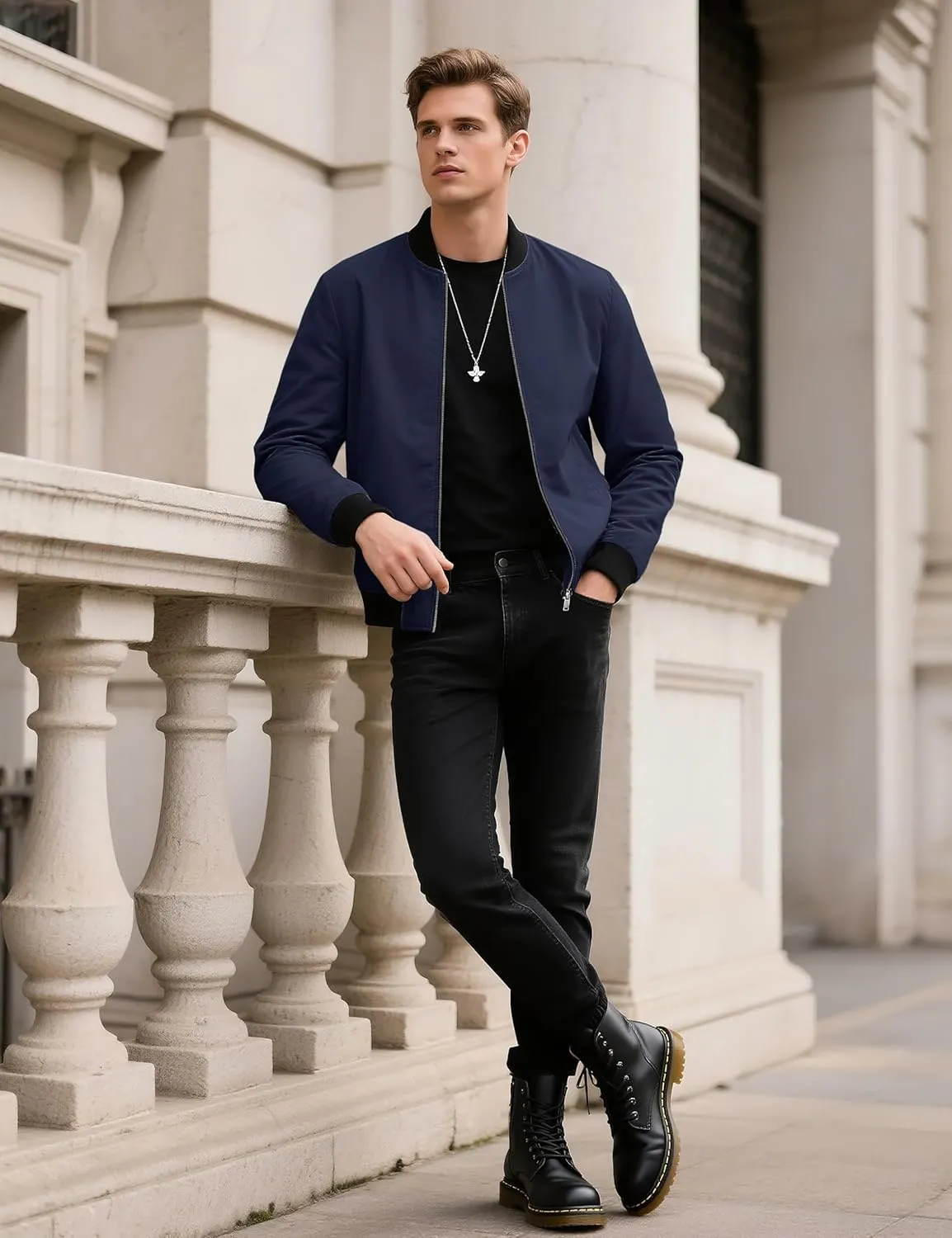 TACVASEN Men's Lightweight Jacket Spring Bomber Fall Windbreaker Casual Stylish Coats with Pockets