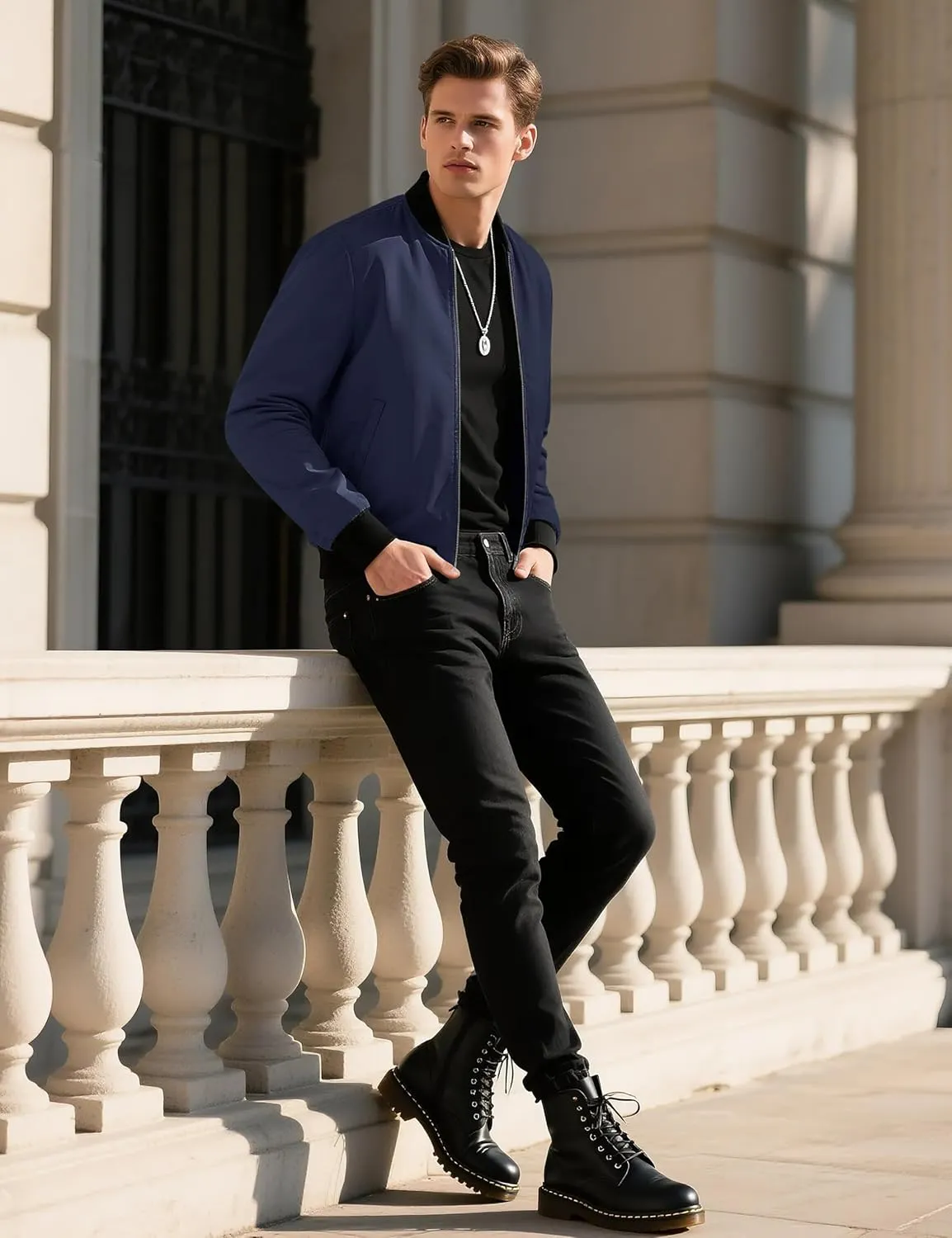 TACVASEN Men's Lightweight Jacket Spring Bomber Fall Windbreaker Casual Stylish Coats with Pockets