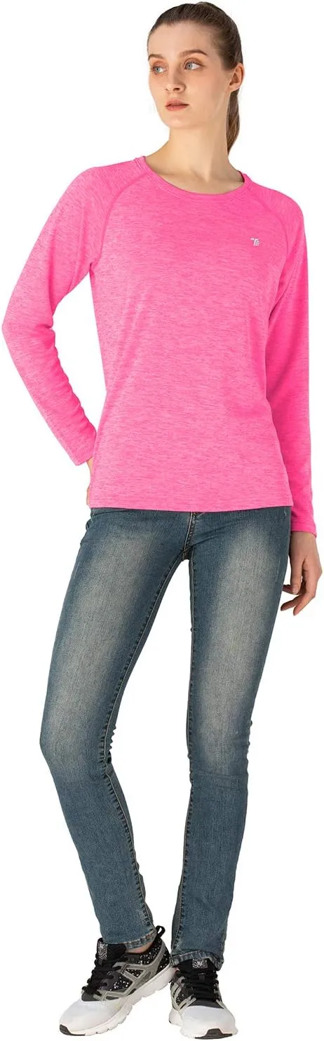 TBMPOY Women's UPF 50  Sun Protection Long Sleeve Shirts SPF Lightweight Hiking Running Fishing Outdoor Tops