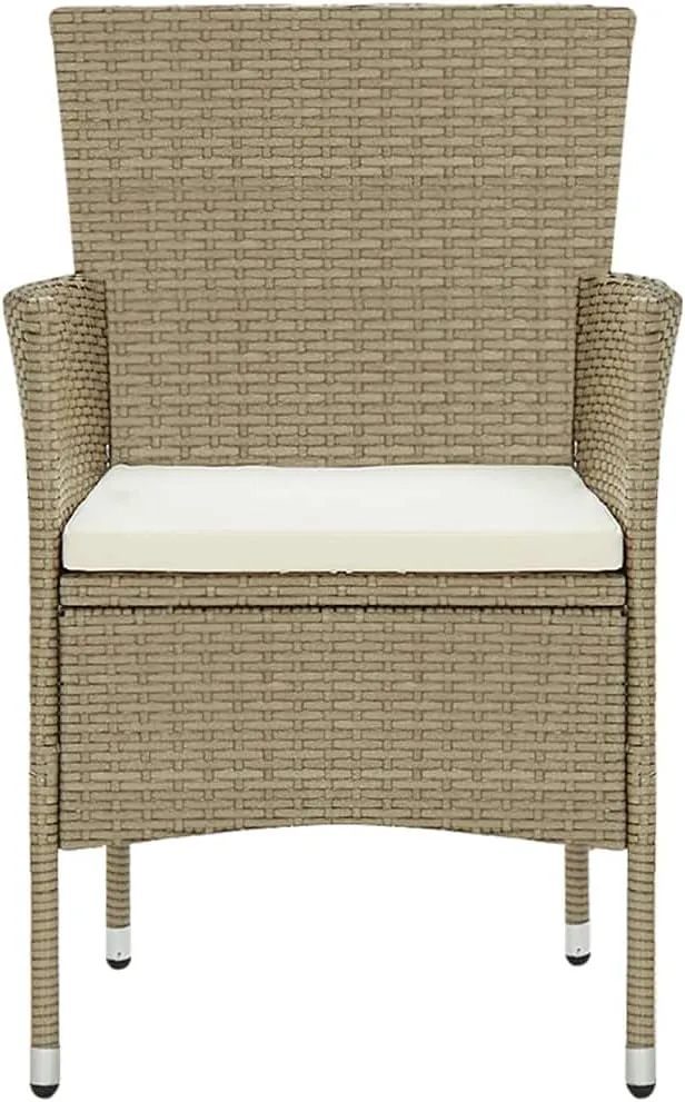 Teak Outdoor Furniture,fire Pit Chairs,Living Room Furniture,Patio Dining Chairs 4 pcs Poly Rattan BeigeFor Gardens, patios, Balconies
