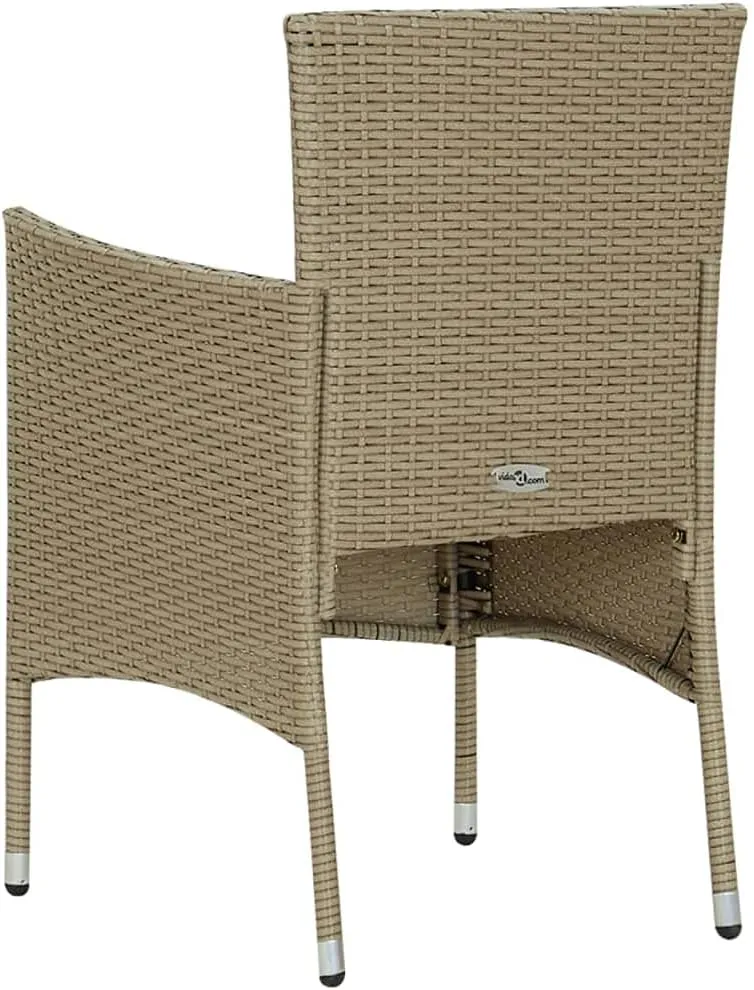 Teak Outdoor Furniture,fire Pit Chairs,Living Room Furniture,Patio Dining Chairs 4 pcs Poly Rattan BeigeFor Gardens, patios, Balconies