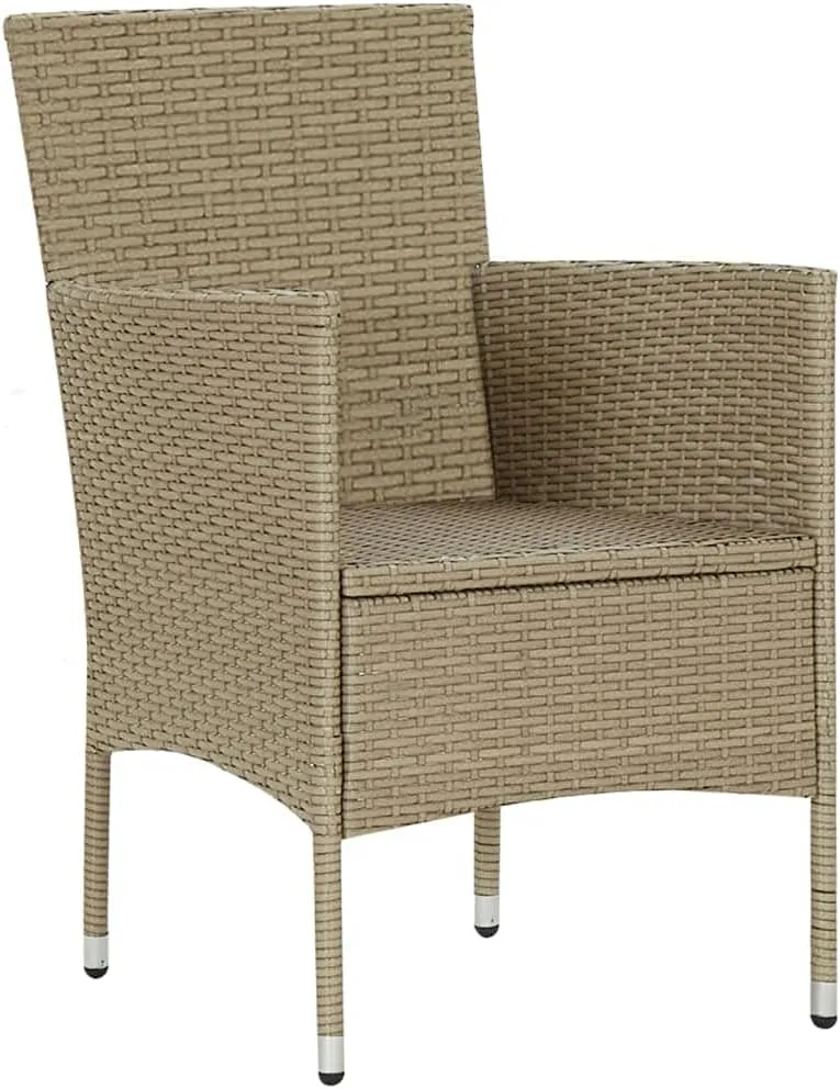 Teak Outdoor Furniture,fire Pit Chairs,Living Room Furniture,Patio Dining Chairs 4 pcs Poly Rattan BeigeFor Gardens, patios, Balconies