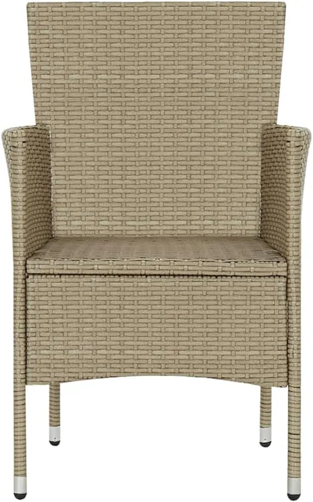 Teak Outdoor Furniture,fire Pit Chairs,Living Room Furniture,Patio Dining Chairs 4 pcs Poly Rattan BeigeFor Gardens, patios, Balconies
