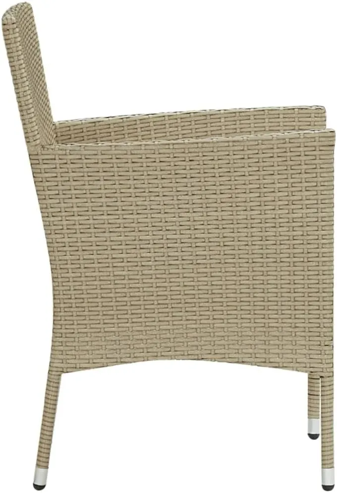 Teak Outdoor Furniture,fire Pit Chairs,Living Room Furniture,Patio Dining Chairs 4 pcs Poly Rattan BeigeFor Gardens, patios, Balconies