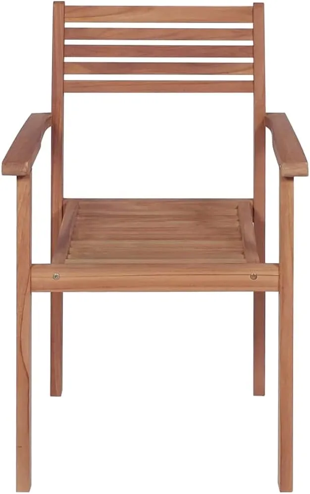 Teak Outdoor Furniture,fire Pit Chairs,Living Room Furniture,Stackable Patio Chairs with Cushions 8 pcs Solid Teak WoodFor Gardens, patios, Balconies