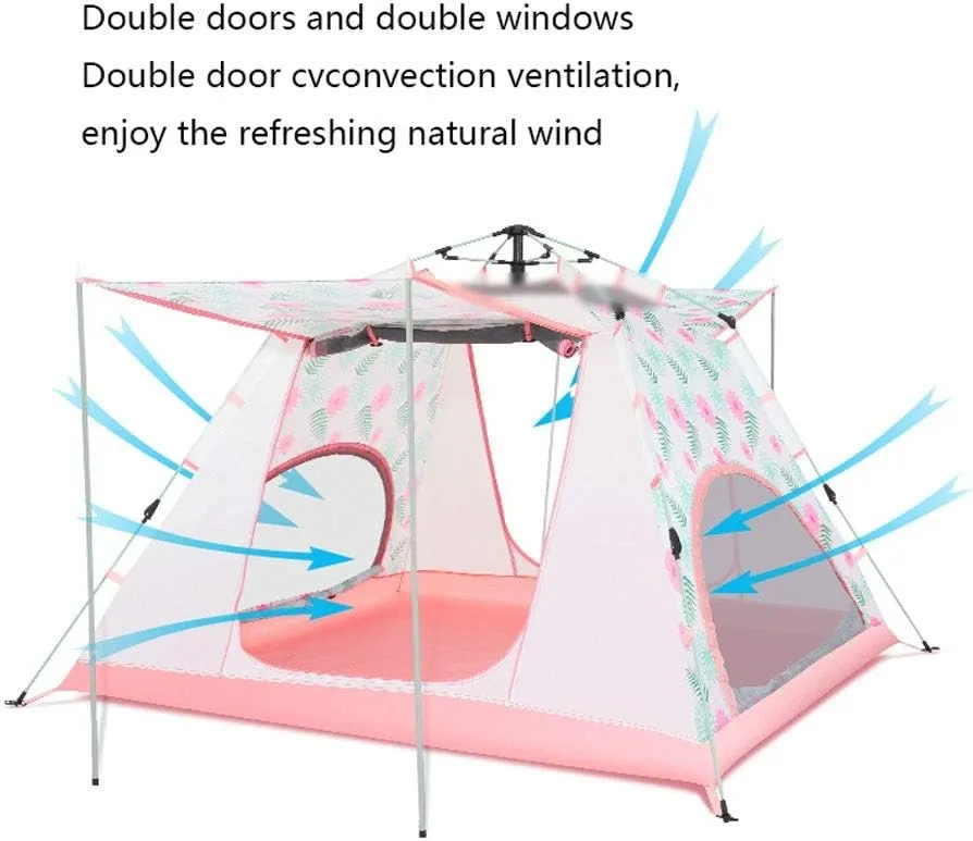 Tent 3-4 Person Waterproof Anti-UV Automatic Tent Easy Instant Setup Foldable Tent for Sun Shelter Travelling Hiking Yurt (Color : B)