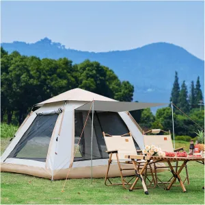 Tent Family 4 People Insect-Proof,Double Doors and Four Windows Quick Tent Light Sturdy Adult Teepee Tent Outdoor Ideal for Camping in The Garden