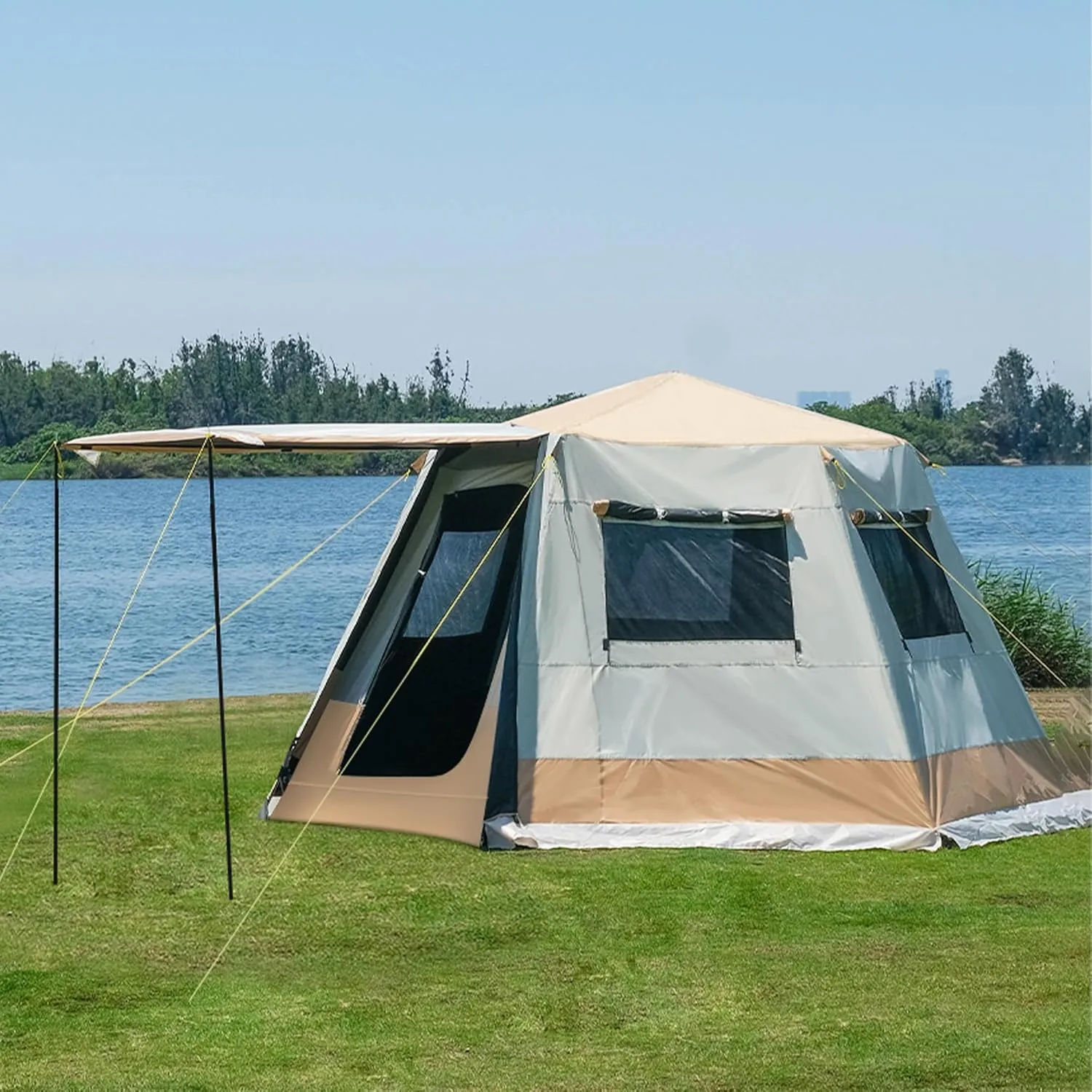 Tent for Camping, 3-6 Person Family Tents with Spacious Interior, Waterproof Tent with Carry Bag for Family Camping Traveling Hiking Picnic