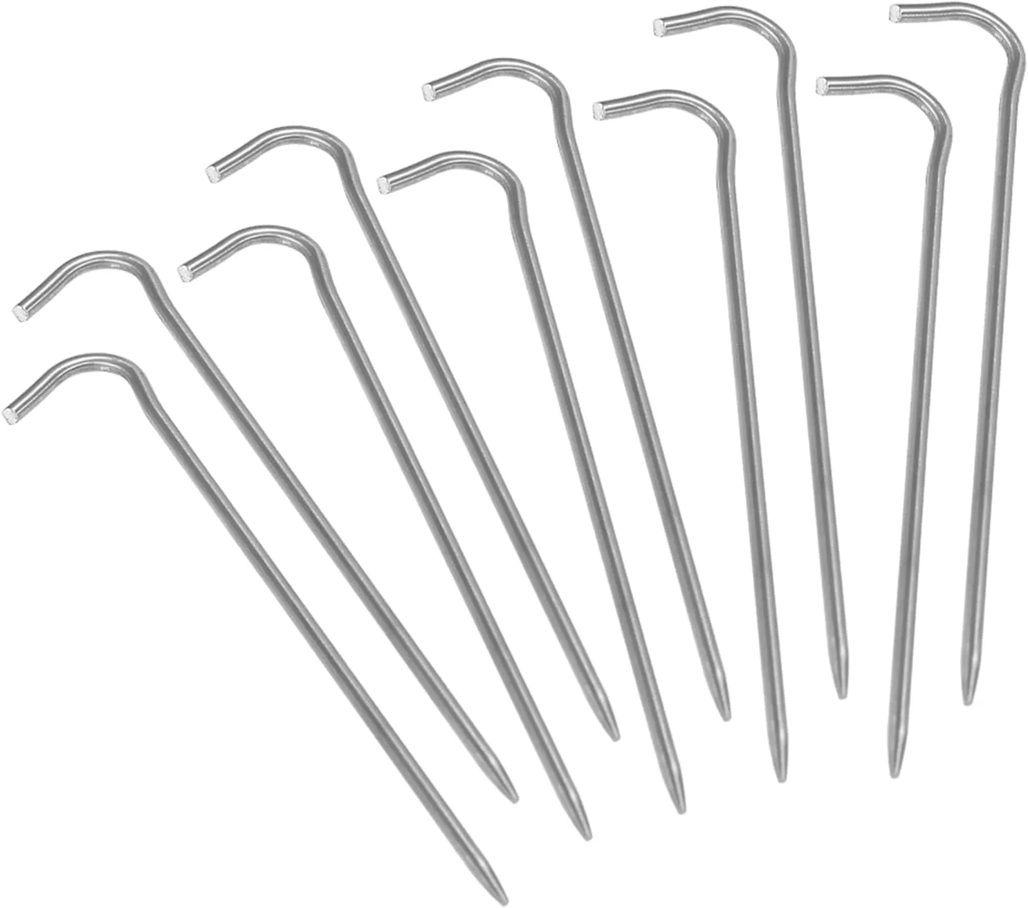 Tent Stakes 6 Pack Pegs with Hook, 8g Stake Camping Tarp Canopy Anchoring (10)