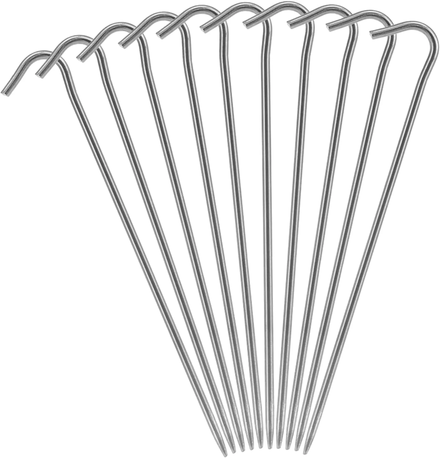 Tent Stakes 6 Pack Pegs with Hook, 8g Stake Camping Tarp Canopy Anchoring (10)