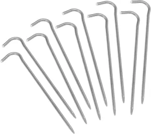 Tent Stakes 6 Pack Pegs with Hook, 8g Stake Camping Tarp Canopy Anchoring (10)