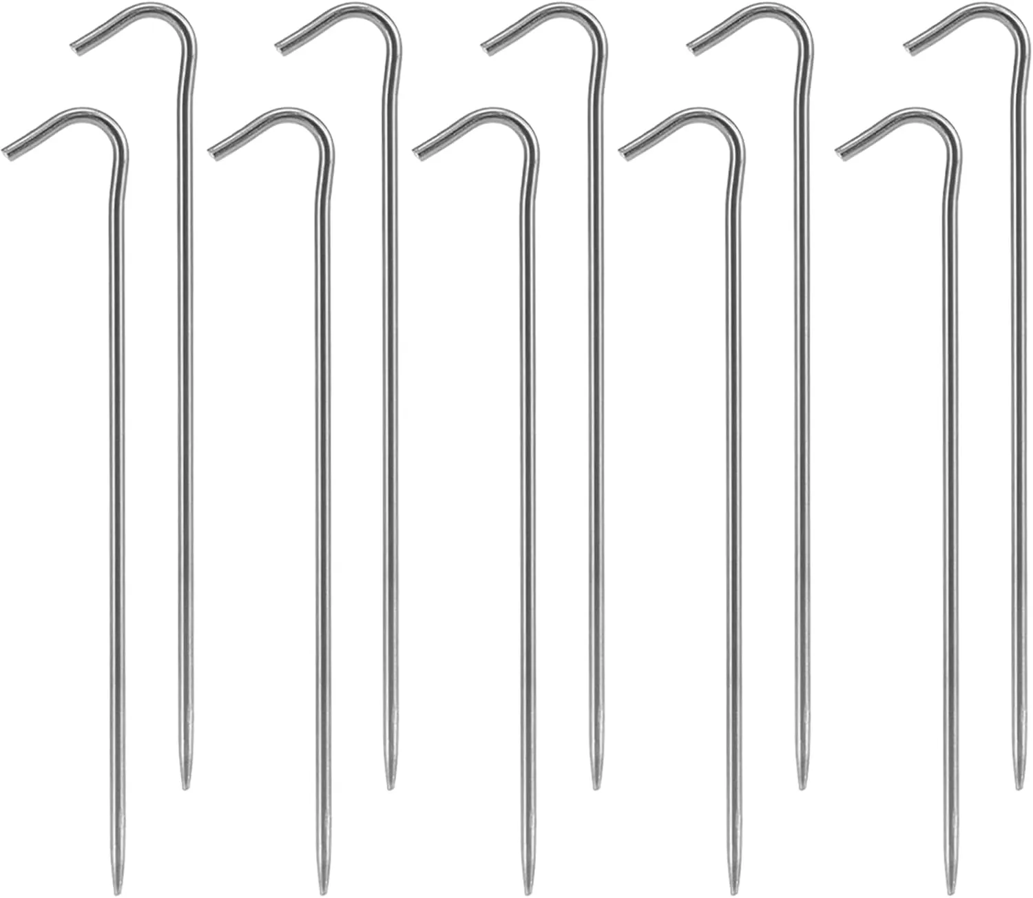 Tent Stakes 6 Pack Pegs with Hook, 8g Stake Camping Tarp Canopy Anchoring (10)