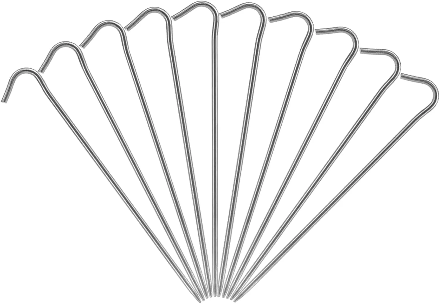 Tent Stakes 6 Pack Pegs with Hook, 8g Stake Camping Tarp Canopy Anchoring (10)