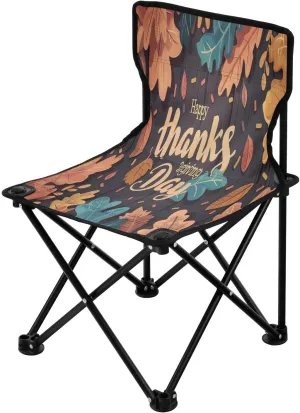 Thanksgiving Beautiful Maple Leaf Portable Outdoor Folding Chair Anti-Slip Padded Oxford Cloth Stool Camping Chair Small for Beach Hiking Fishing Gardening Quad Camp Chair